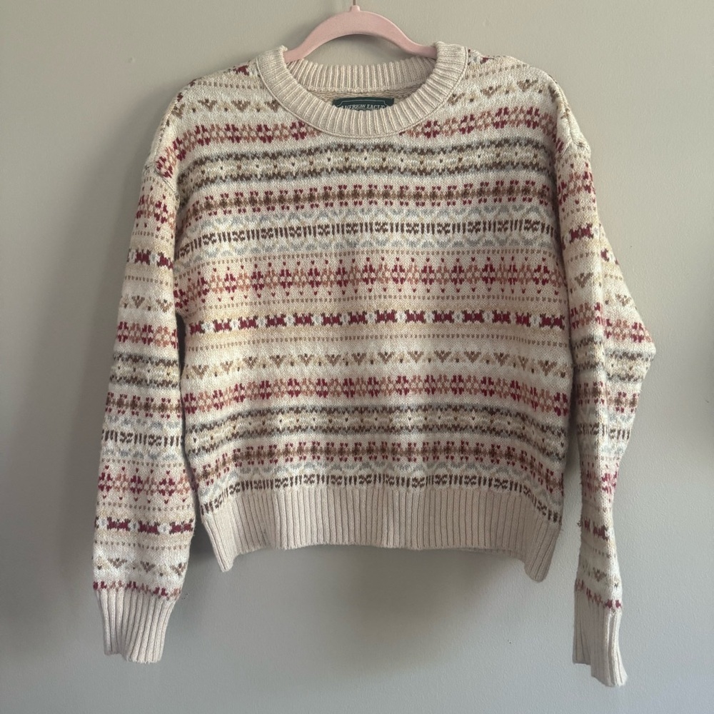 Vintage Y2K American Eagle Outfitters Fair Isle Snowdrift Cabin Sweater Size XS